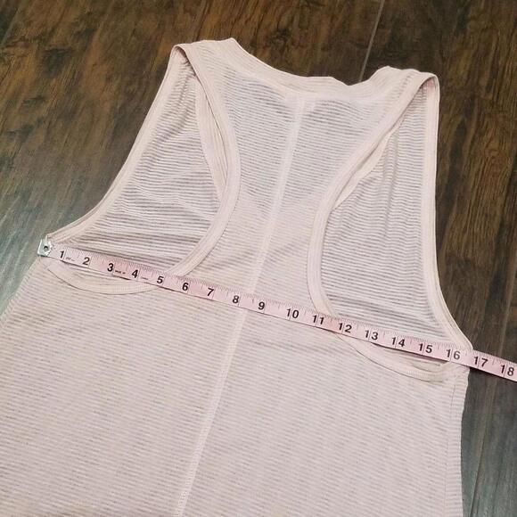 Honey Punch Basics Tank Top Size Medium Mauve Pink Striped Sheer - Picture 4 of 5